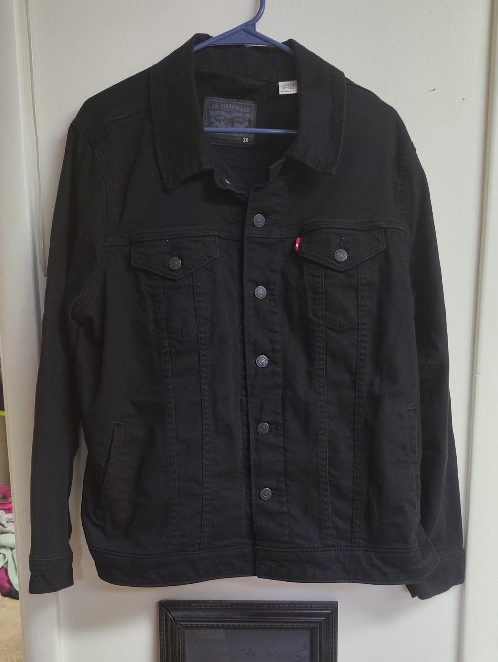 Levi's Black Denim Jacket with Button Front